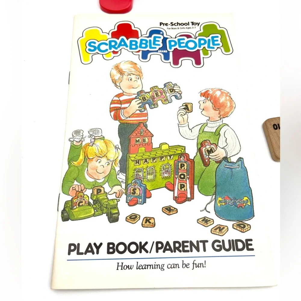 Vintage 1985 Scrabble People Building Play Set Fun On Wheels Game